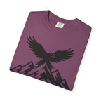 Ravens Summit Mountain T-Shirt — Eagle Over Peaks Graphic Tee Light