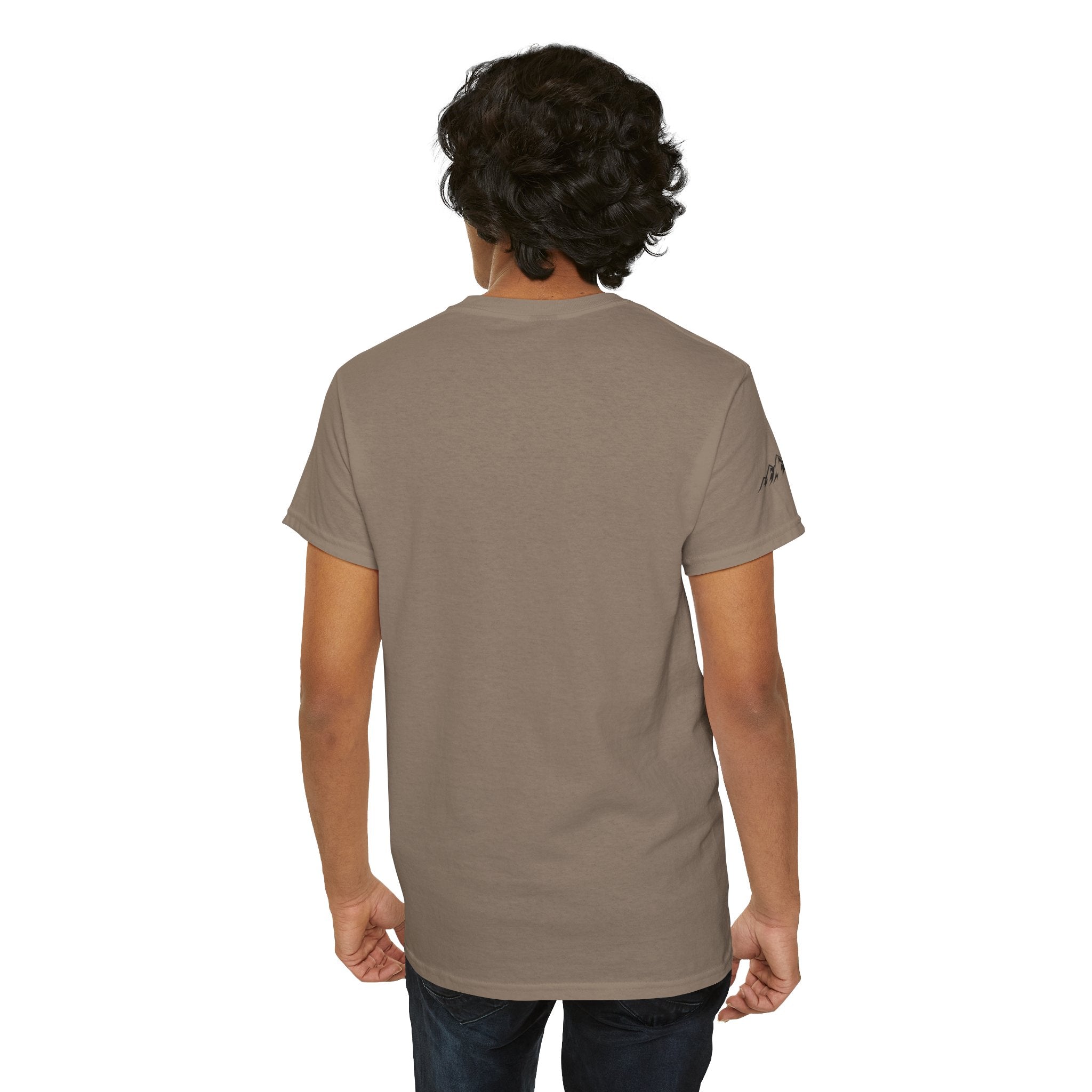 Raven Summit Tee — Minimal Mountain Raven Line Art Graphic T-Shirt
