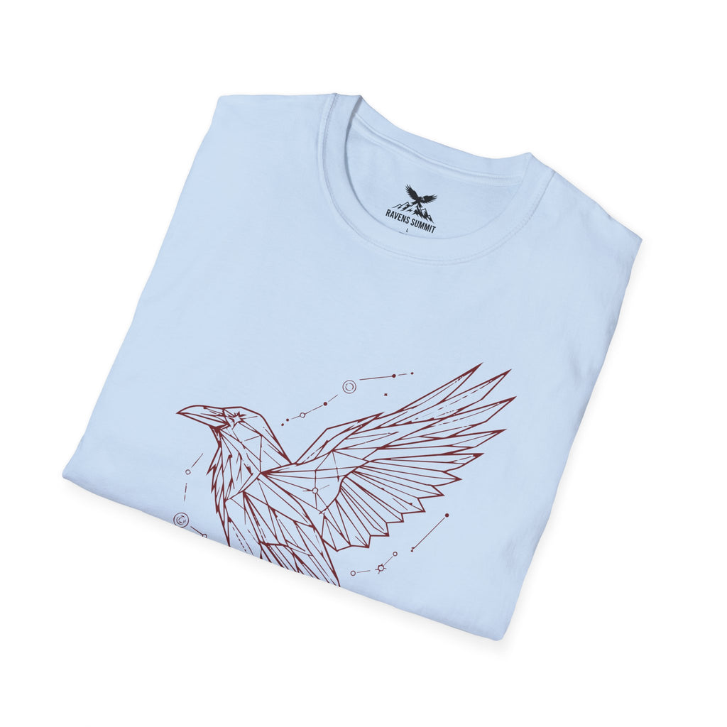 Geometric Raven Tee — Minimal Line Art Constellation T Shirt