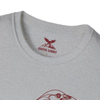 Raven Line Art T‑Shirt — Geometric Mountain Raven Sketch Tee