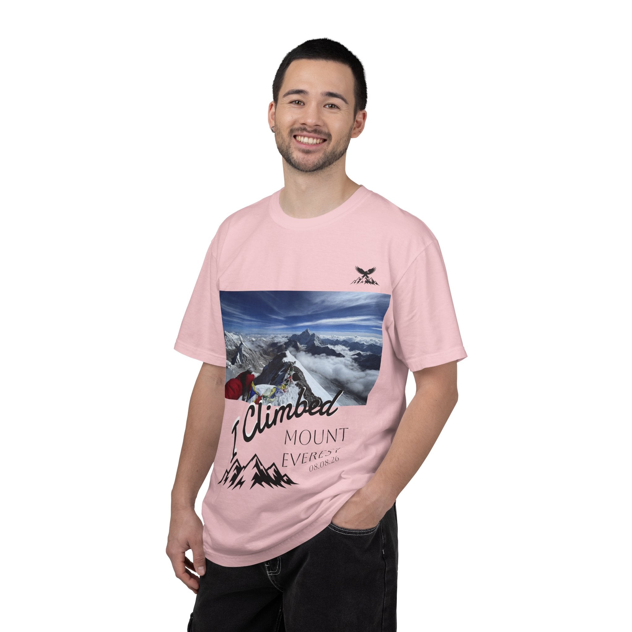 Mountain Climb Achievement Photo T-Shirt — "I Climbed Mount Everest" Adventure Tee