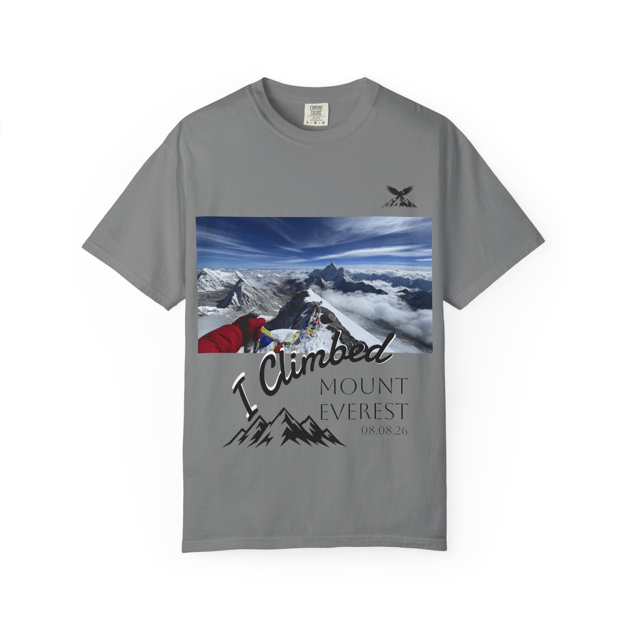 Mountain Climb Achievement Photo T-Shirt — "I Climbed Mount Everest" Adventure Tee