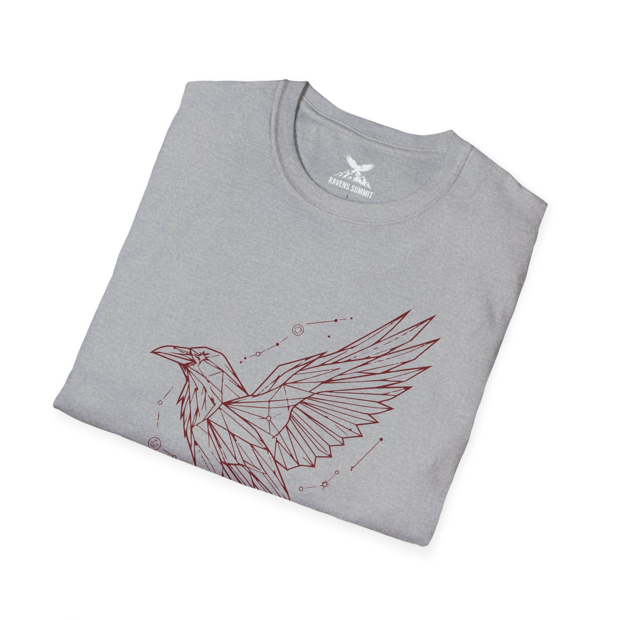 Geometric Raven Tee — Minimal Line Art Constellation T Shirt