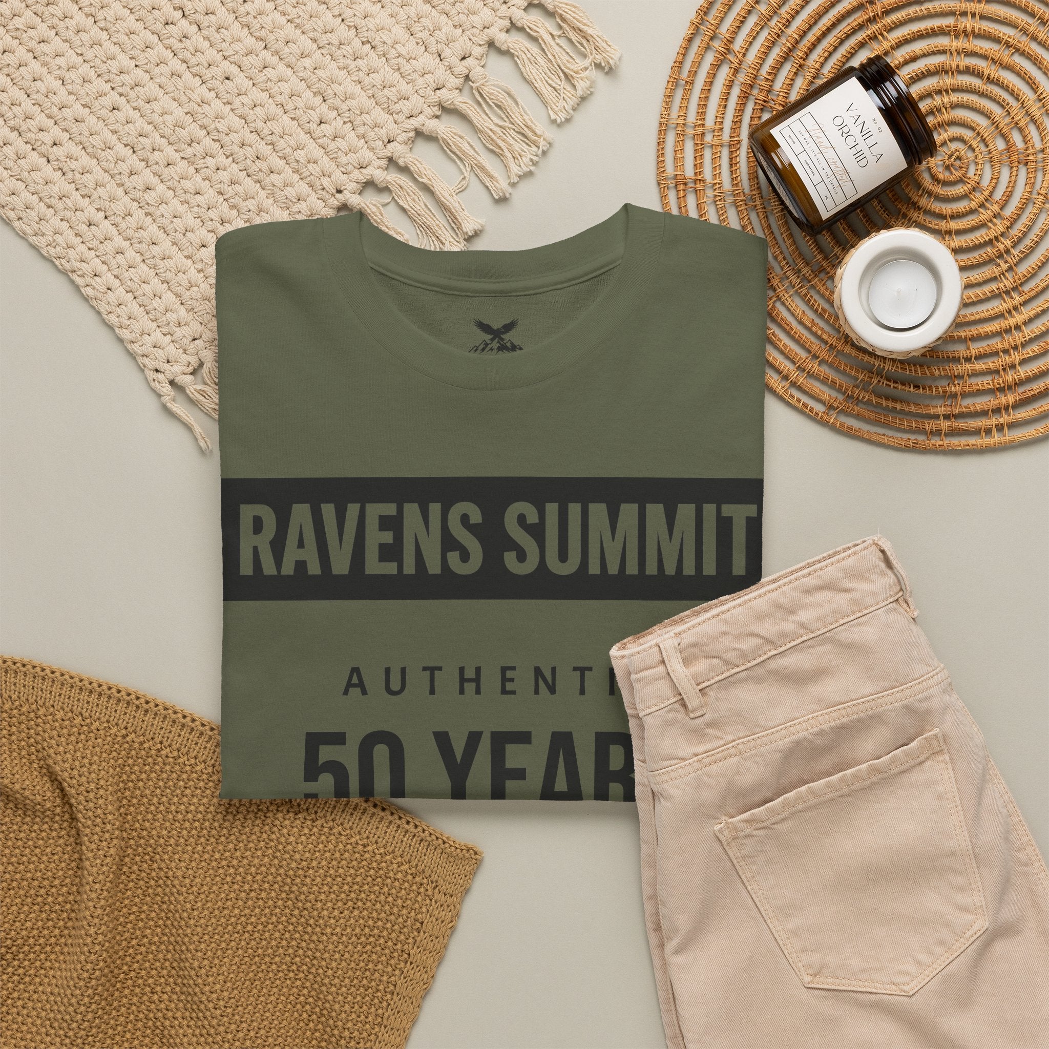 Customisable Ravens Summit 50 Years Tee — "Authentic 50 Years of Not Giving a Damn" Mountain Graphic T‑Shirt