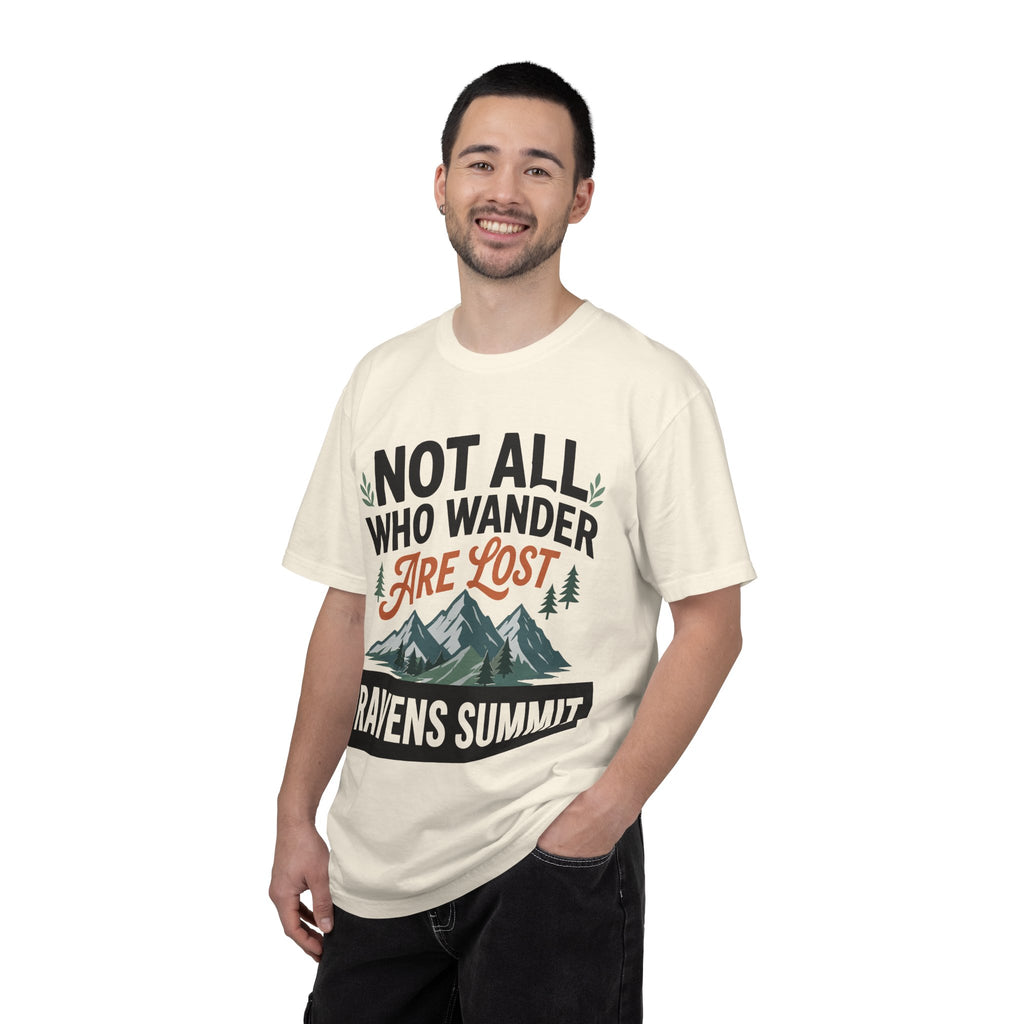 Not All Who Wander Are Lost Mountain T-Shirt — Ravens Summit Adventure Tee