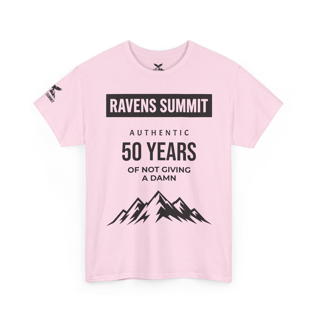 Customisable Ravens Summit 50 Years Tee — "Authentic 50 Years of Not Giving a Damn" Mountain Graphic T‑Shirt