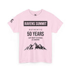 Customisable Ravens Summit 50 Years Tee — "Authentic 50 Years of Not Giving a Damn" Mountain Graphic T‑Shirt