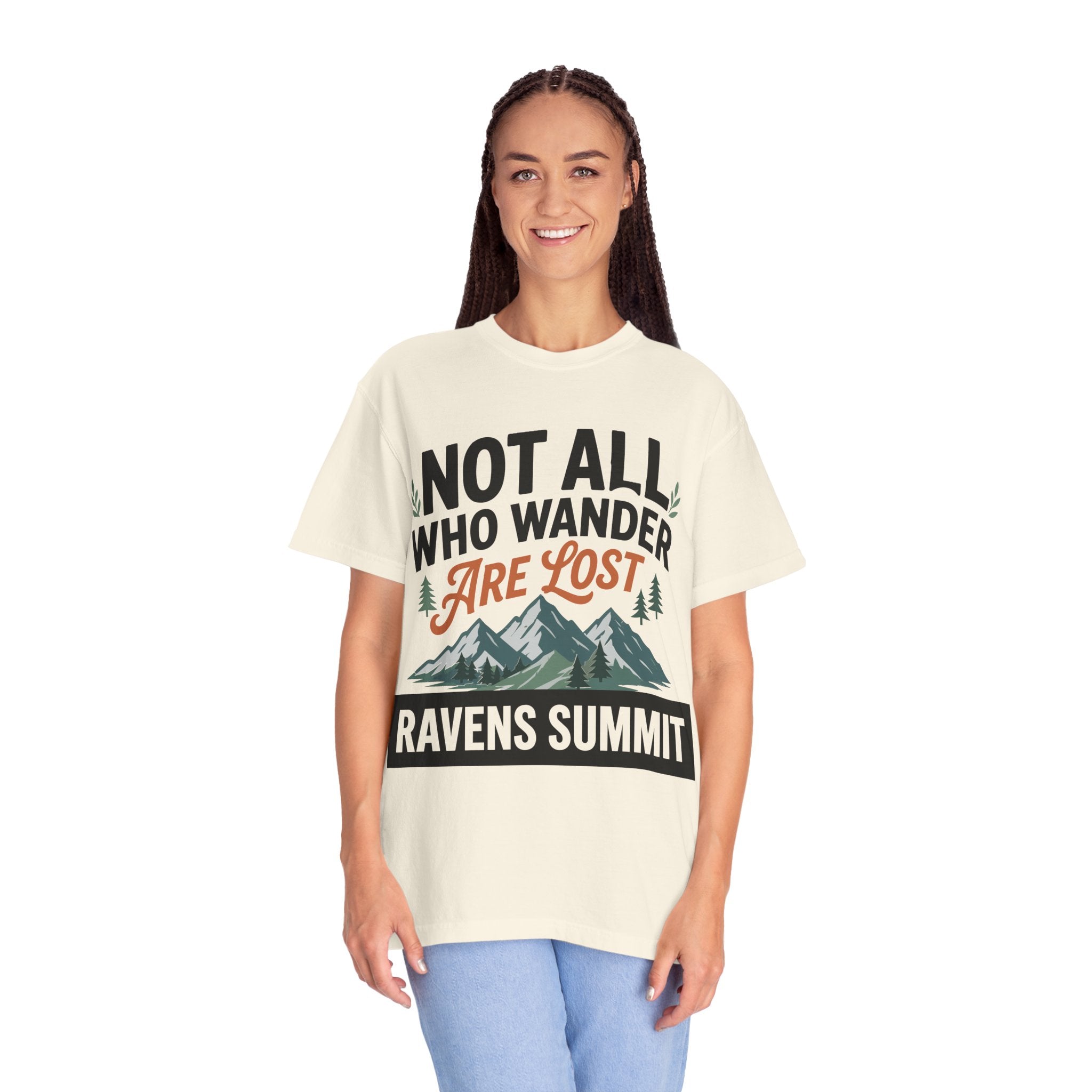 Not All Who Wander Are Lost Mountain T-Shirt — Ravens Summit Adventure Tee