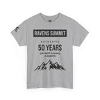 Customisable Ravens Summit 50 Years Tee — "Authentic 50 Years of Not Giving a Damn" Mountain Graphic T‑Shirt