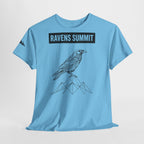 Raven Summit Tee — Minimal Mountain Raven Line Art Graphic T-Shirt
