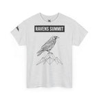 Raven Summit Tee — Minimal Mountain Raven Line Art Graphic T-Shirt