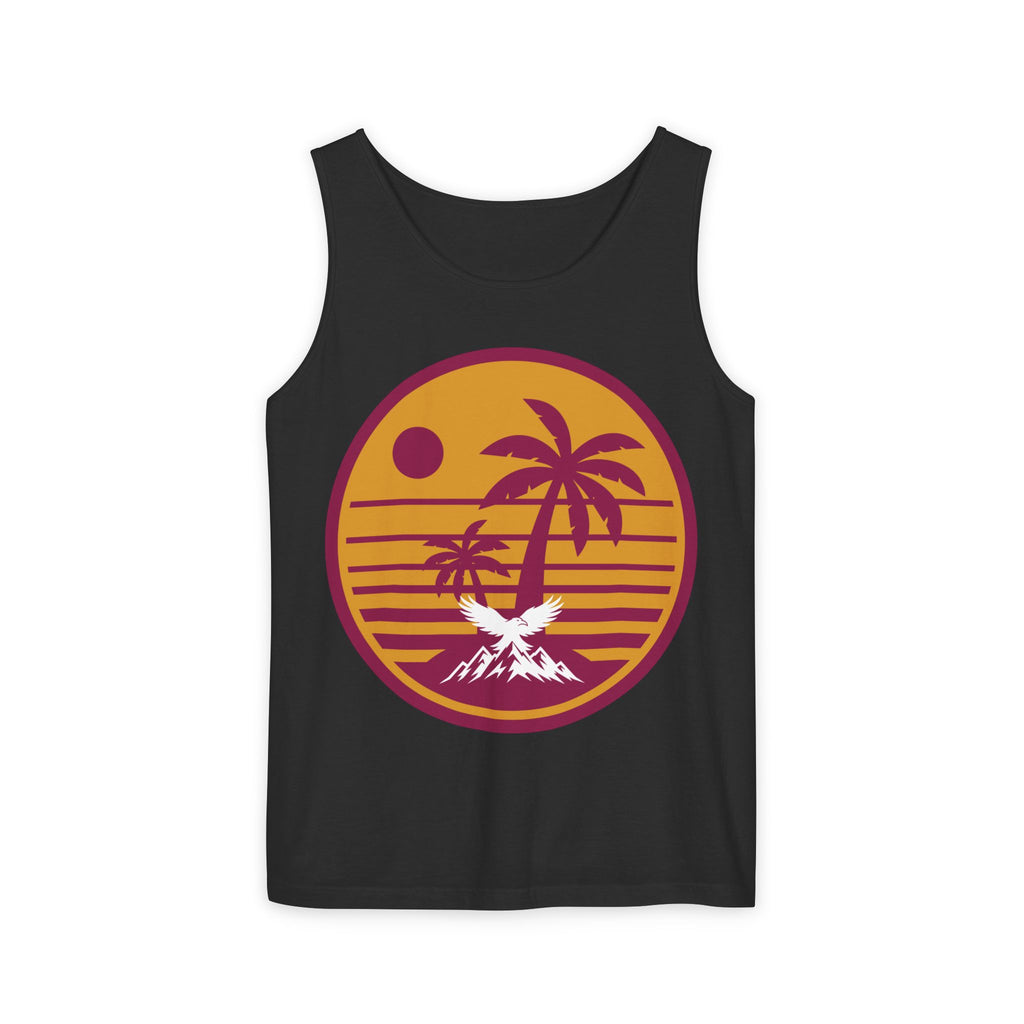 Ravens Summit Sunset Palm Tank Top  — Retro Beach Vibes Graphic Tank