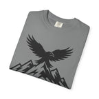 Ravens Summit Mountain T-Shirt — Eagle Over Peaks Graphic Tee Light