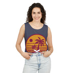 Ravens Summit Sunset Palm Tank Top  — Retro Beach Vibes Graphic Tank