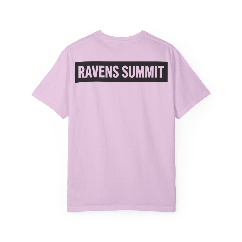 Ravens Summit Mountain T-Shirt — Eagle Over Peaks Graphic Tee Light