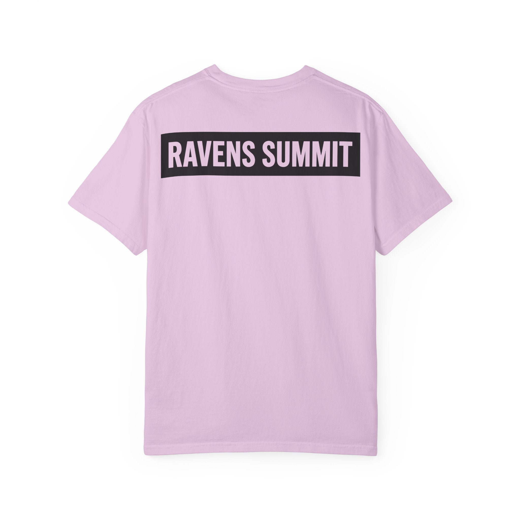 Ravens Summit Mountain T-Shirt — Eagle Over Peaks Graphic Tee Light