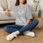 Mountain Raven Tee — Minimal Line Art Bird & Peaks Graphic T-Shirt