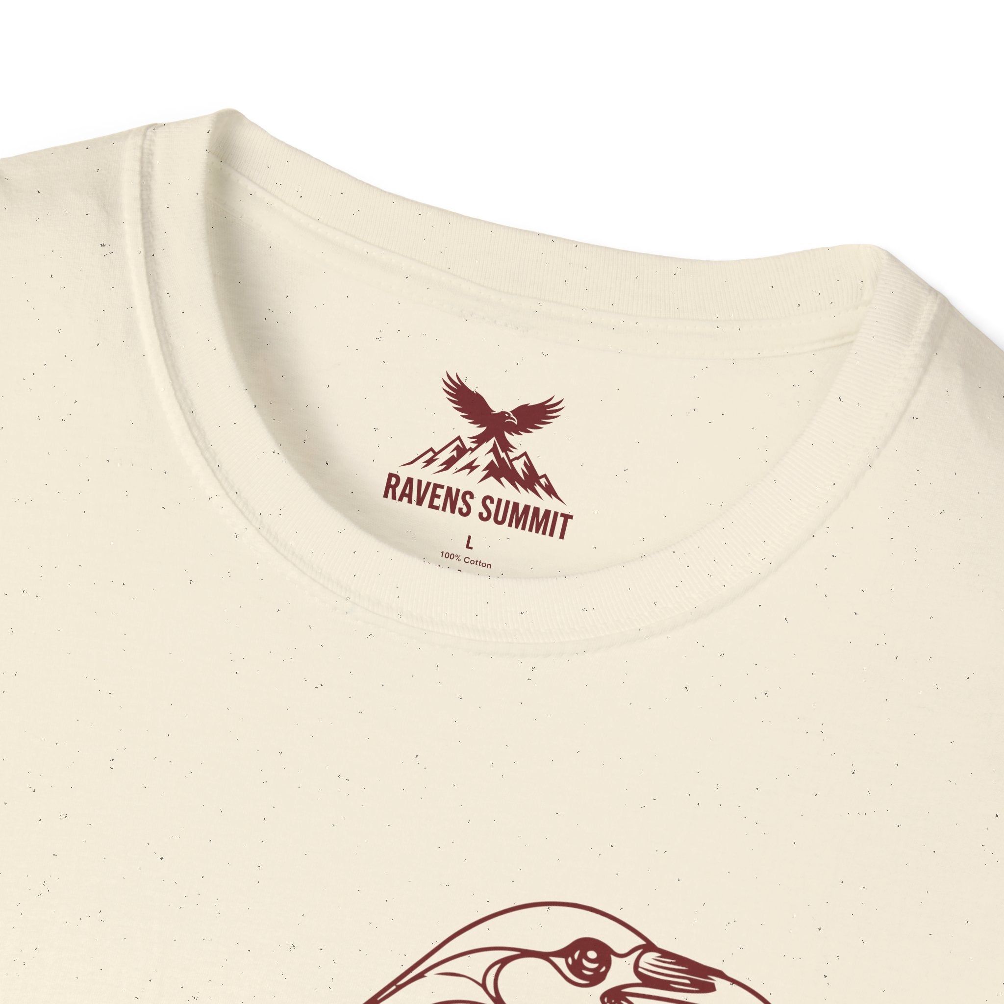 Raven Line Art T‑Shirt — Geometric Mountain Raven Sketch Tee