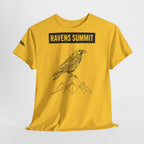 Raven Summit Tee — Minimal Mountain Raven Line Art Graphic T-Shirt
