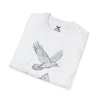 Mountain Raven Tee — Minimal Line Art Bird & Peaks Graphic T-Shirt