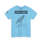 Raven Summit Tee — Minimal Mountain Raven Line Art Graphic T-Shirt