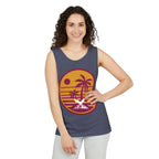 Ravens Summit Sunset Palm Tank Top  — Retro Beach Vibes Graphic Tank