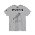 Raven Summit Tee — Minimal Mountain Raven Line Art Graphic T-Shirt
