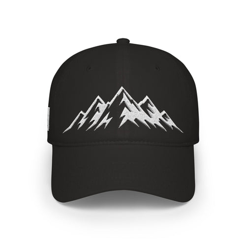 Mountain Graphic Baseball Cap — Low Profile Outdoor Hat Dark