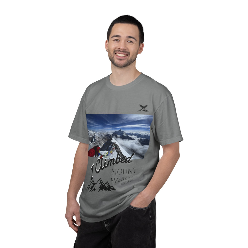 Mountain Climb Achievement Photo T-Shirt — "I Climbed Mount Everest" Adventure Tee