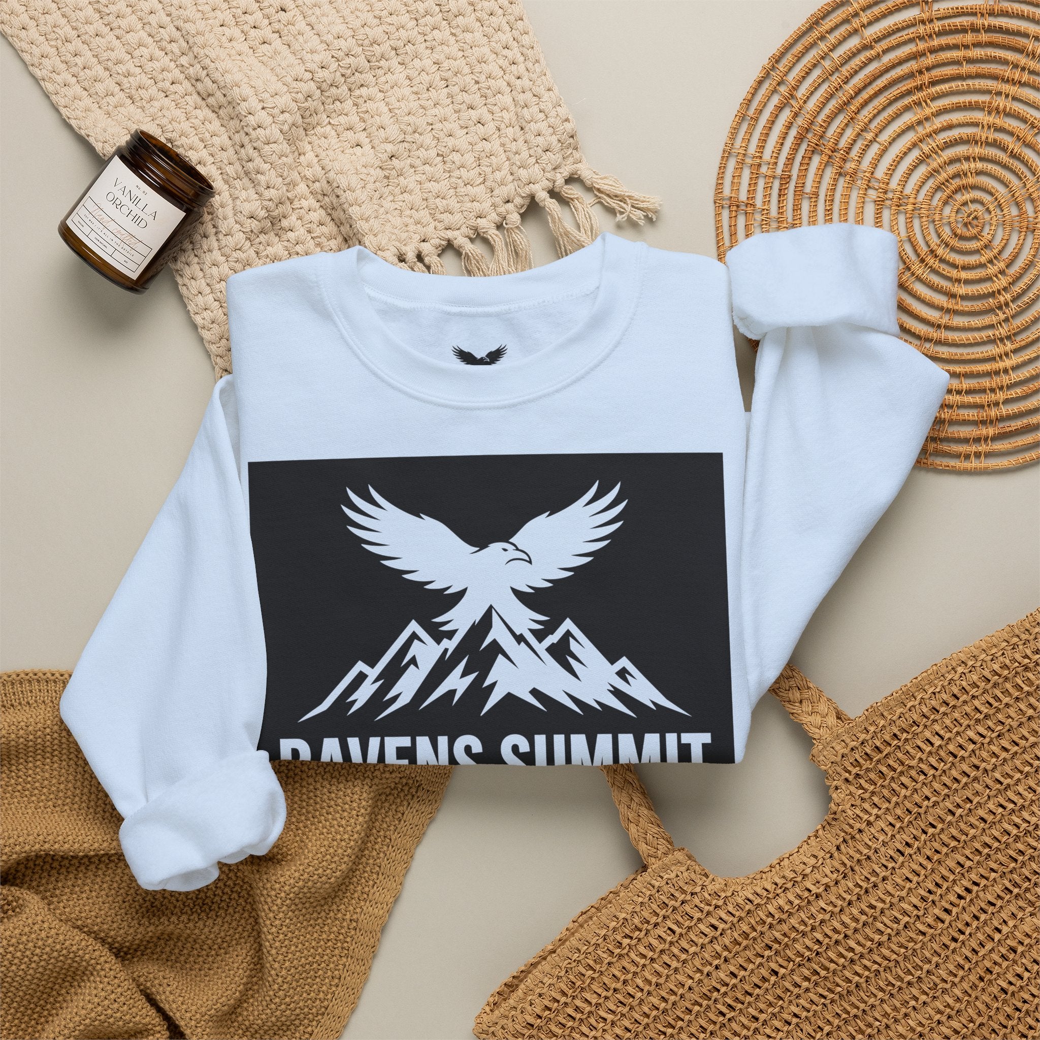Ravens Summit Crewneck Sweatshirt — Mountain Raven Graphic Pullover