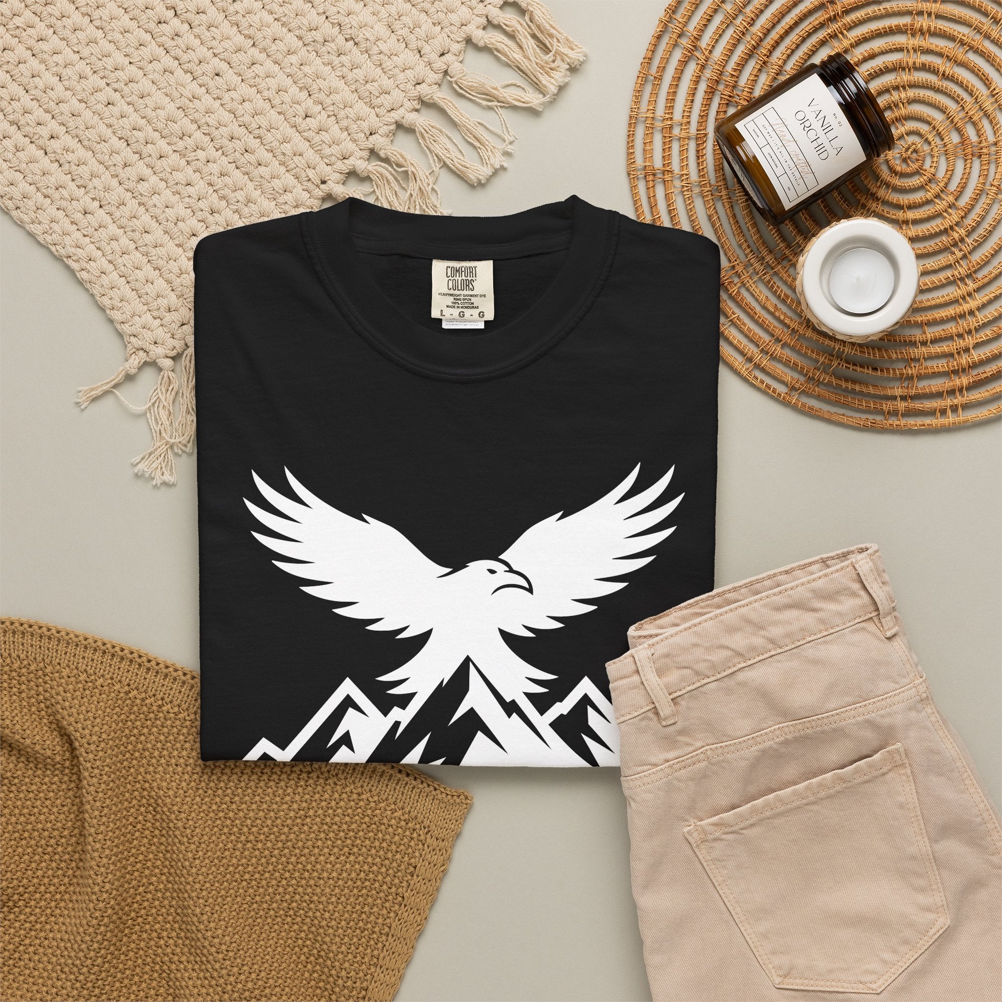 Raven Summit T-Shirt — Mountain Eagle Dark Graphic Tee