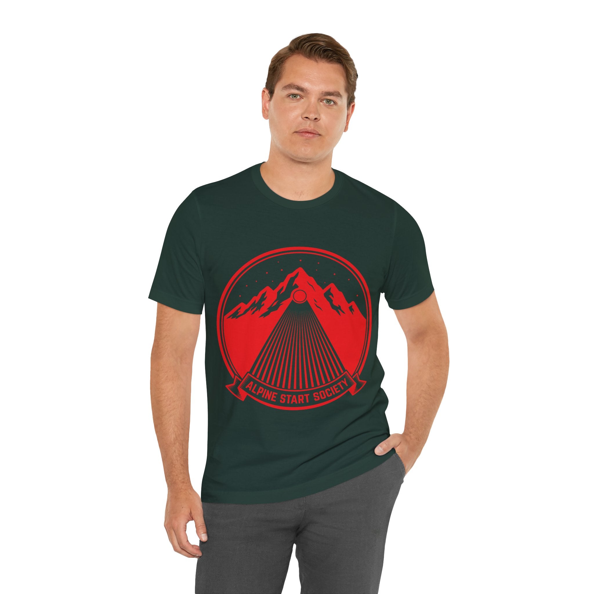 Ravens Summit Trail Crew Unisex T-Shirt | Geometric Mountain Raven Hiking Club Shirt