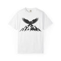 Ravens Summit Mountain T-Shirt — Eagle Over Peaks Graphic Tee Light