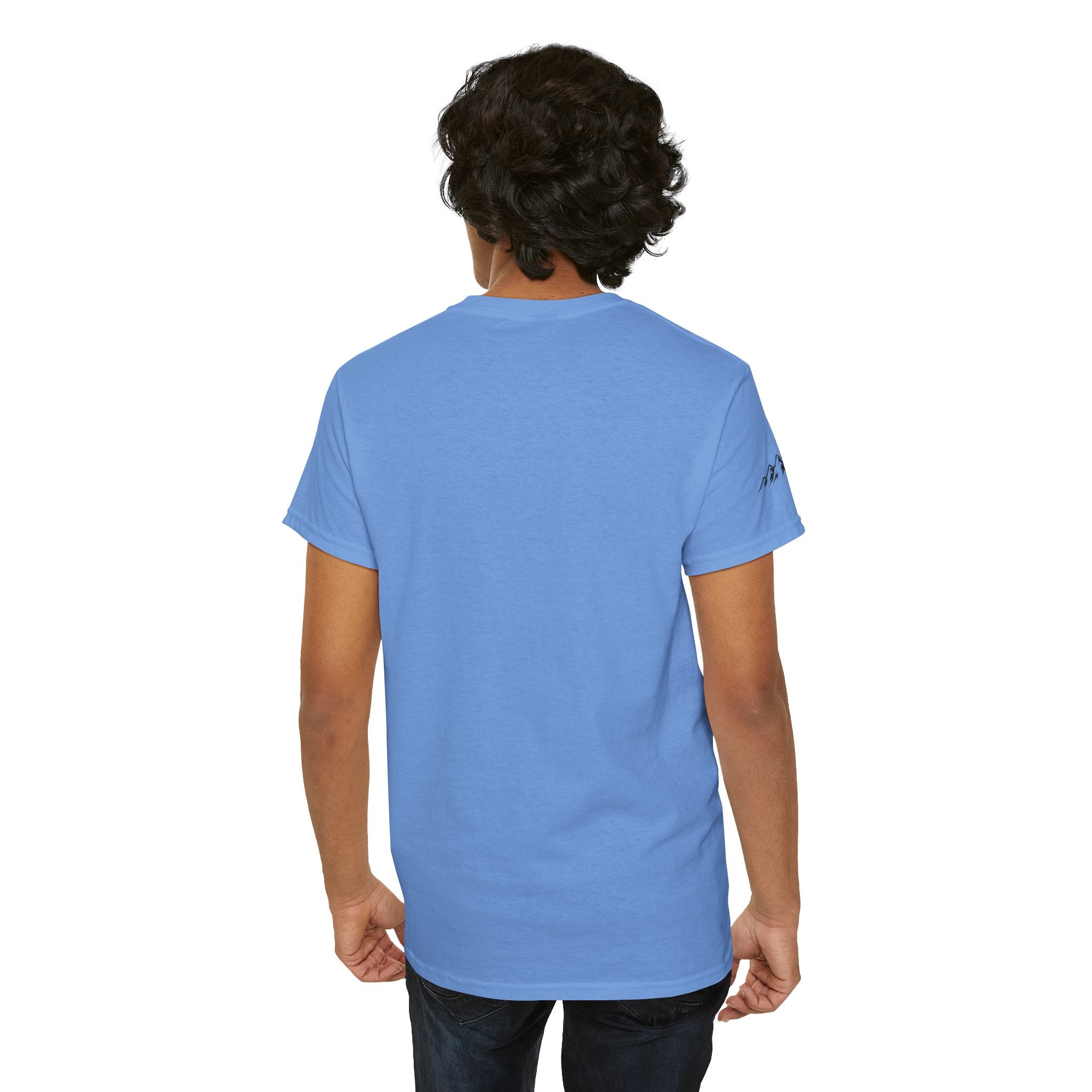 Raven Summit Tee — Minimal Mountain Raven Line Art Graphic T-Shirt
