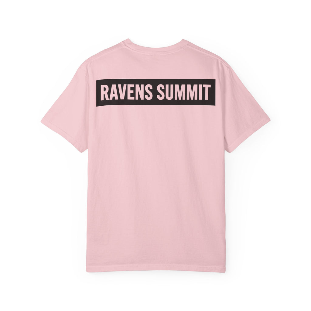 Ravens Summit Mountain T-Shirt — Eagle Over Peaks Graphic Tee Light