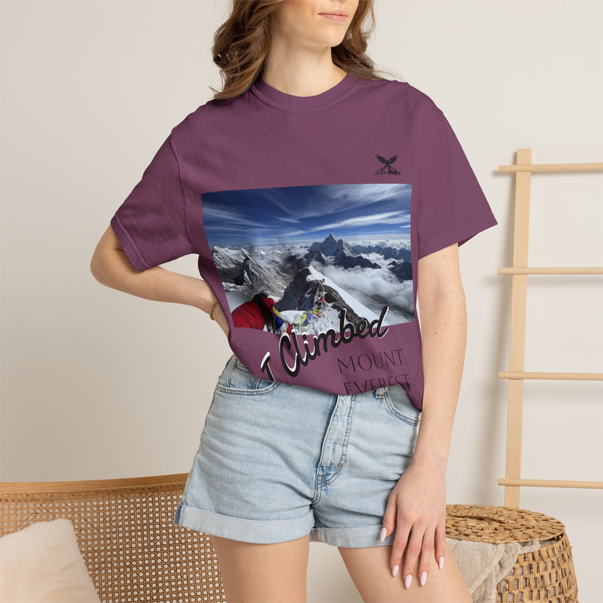 Mountain Climb Achievement Photo T-Shirt — "I Climbed Mount Everest" Adventure Tee