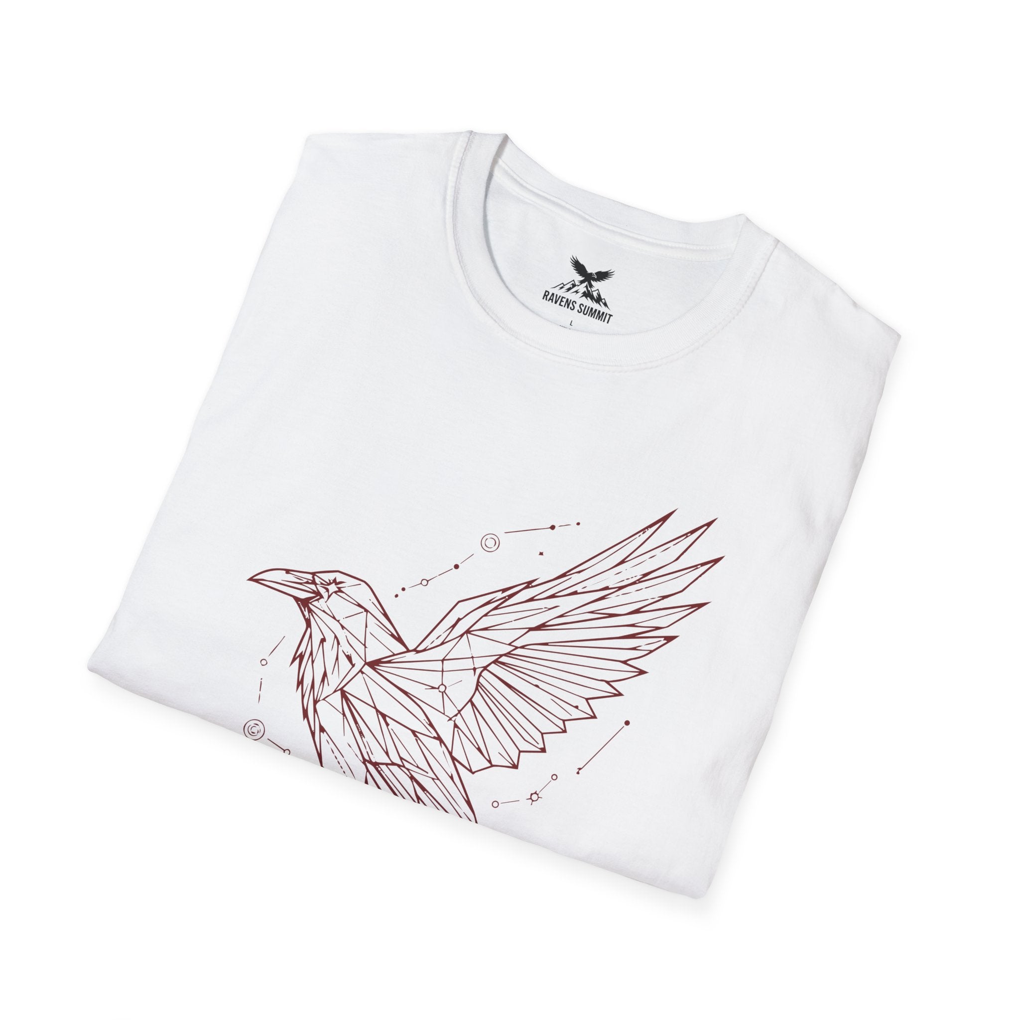 Geometric Raven Tee — Minimal Line Art Constellation T Shirt