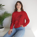 Crewneck Sweatshirt — Geometric Mountain Raven Illustration with 'Ravens Summit' Sleeve