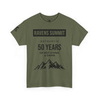 Customisable Ravens Summit 50 Years Tee — "Authentic 50 Years of Not Giving a Damn" Mountain Graphic T‑Shirt