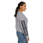 Crewneck Sweatshirt — Geometric Mountain Raven Illustration with 'Ravens Summit' Sleeve