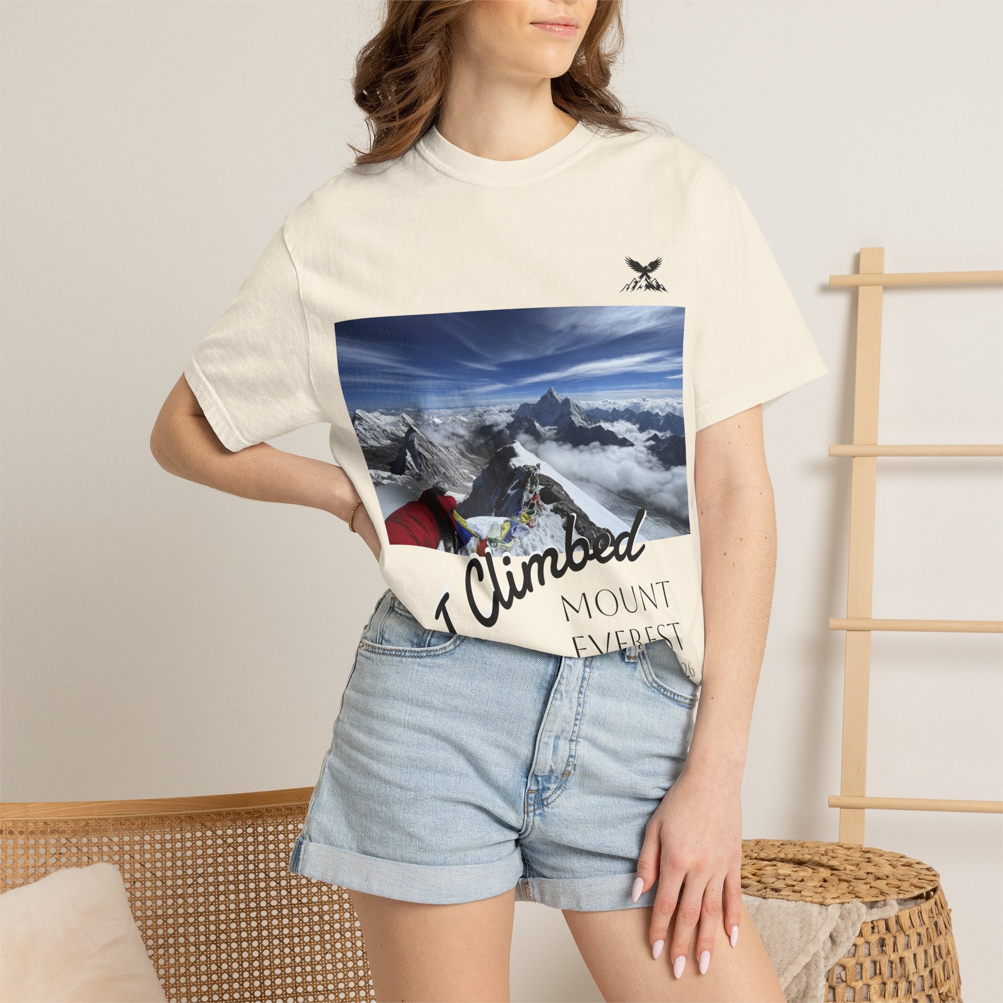 Mountain Climb Achievement Photo T-Shirt — "I Climbed Mount Everest" Adventure Tee
