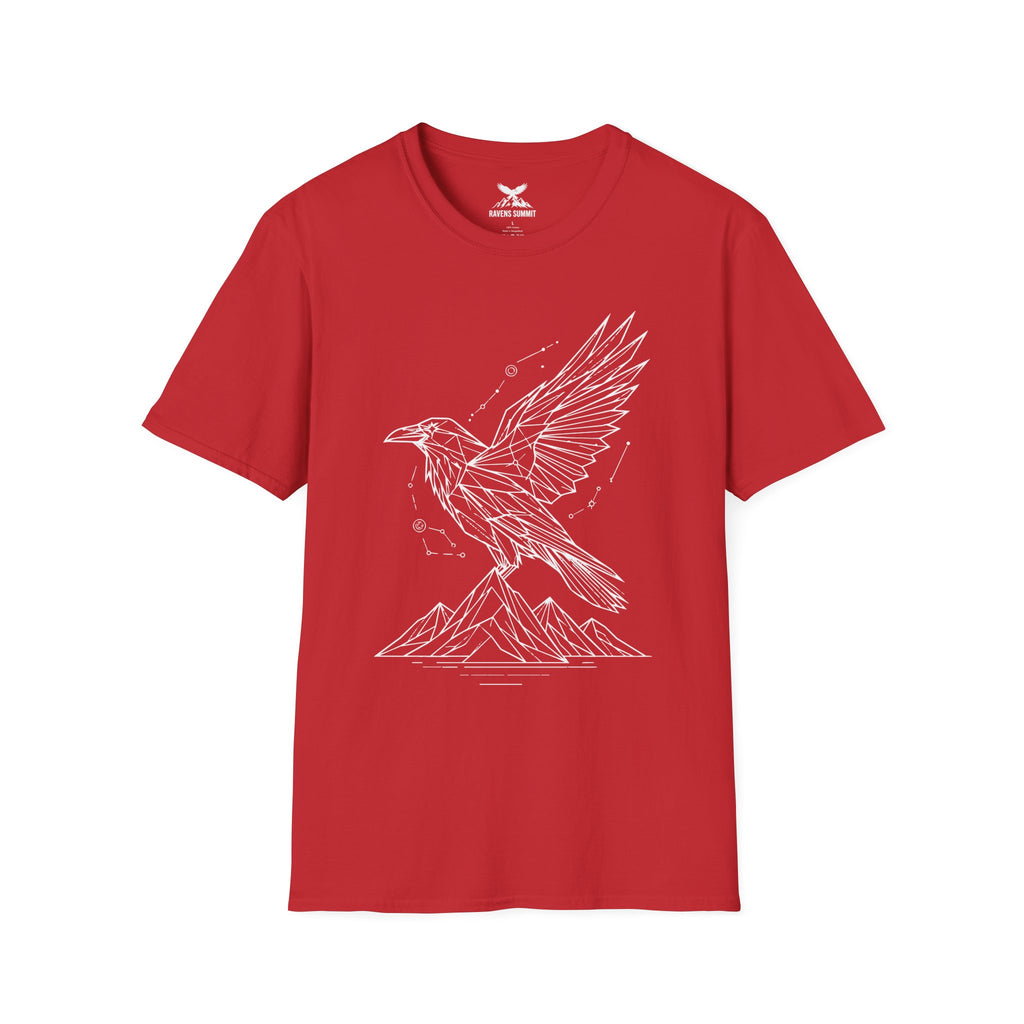 Geometric Raven Tee — Minimal Line Art Constellation T Shirt