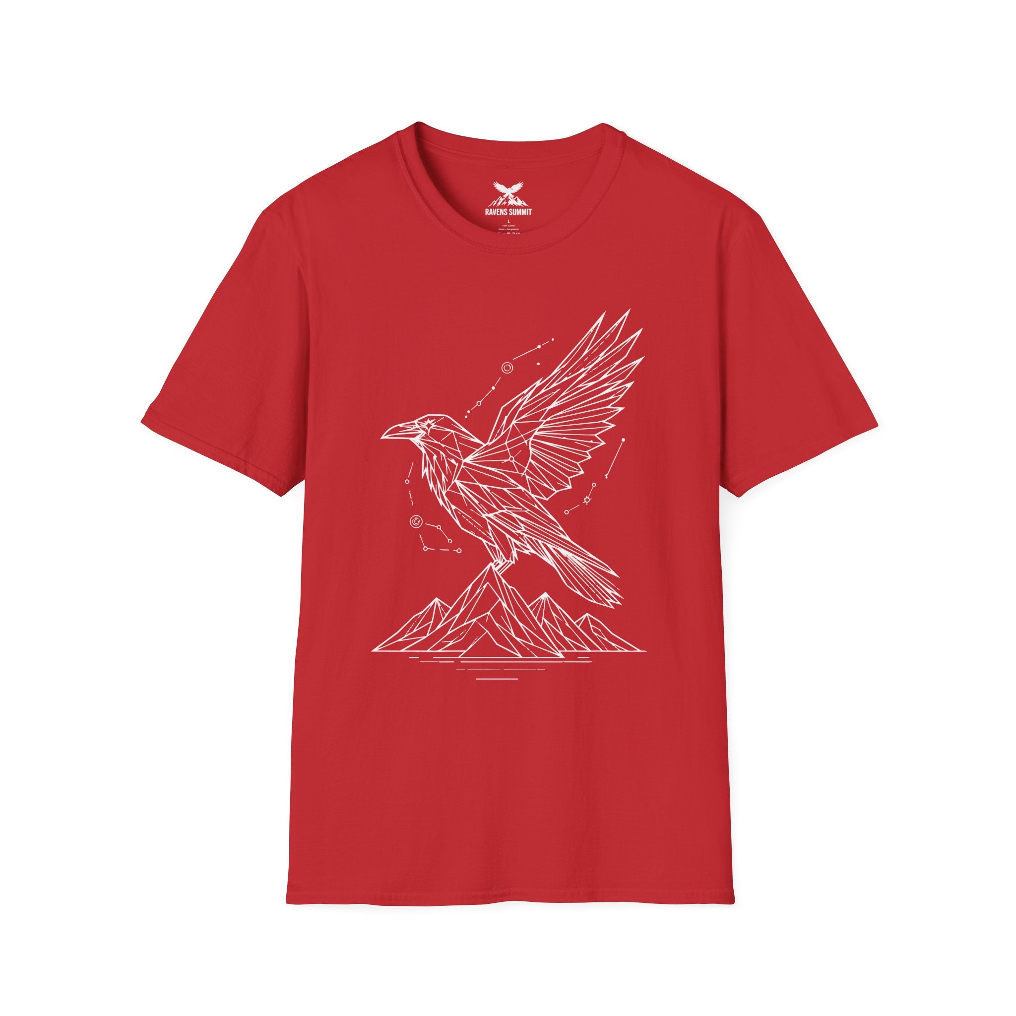 Geometric Raven Tee — Minimal Line Art Constellation T Shirt