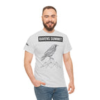 Raven Summit Tee — Minimal Mountain Raven Line Art Graphic T-Shirt
