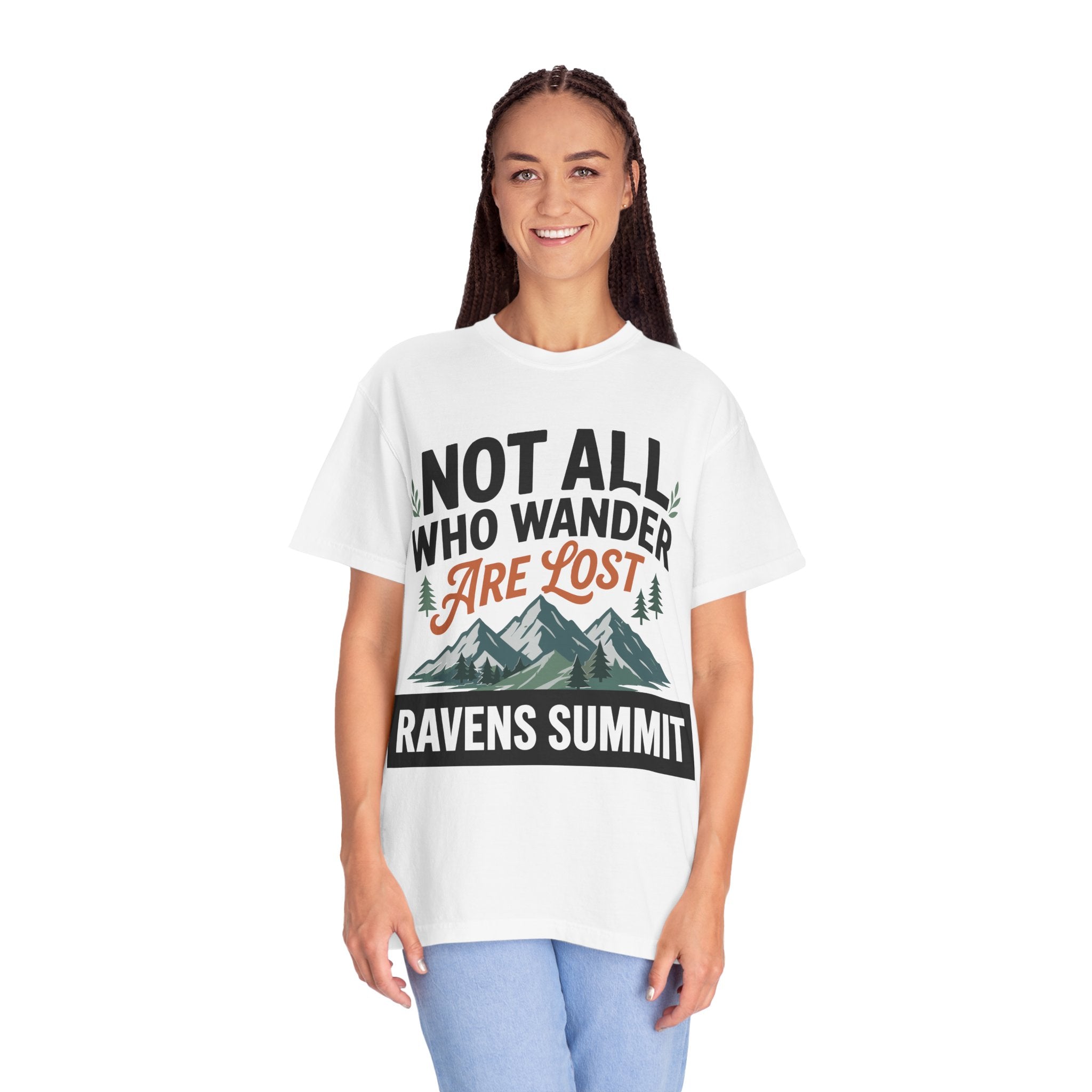 Not All Who Wander Are Lost Mountain T-Shirt — Ravens Summit Adventure Tee