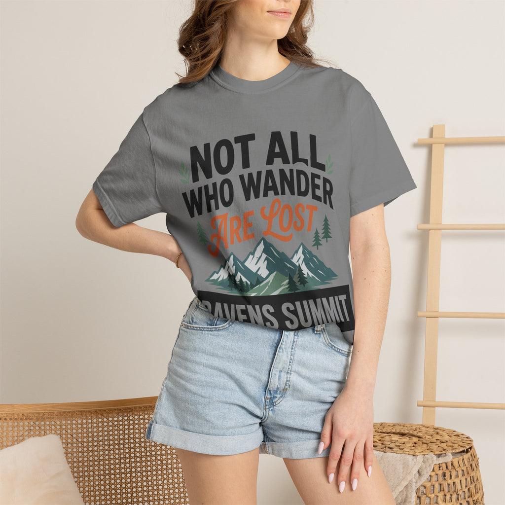 Not All Who Wander Are Lost Mountain T-Shirt — Ravens Summit Adventure Tee