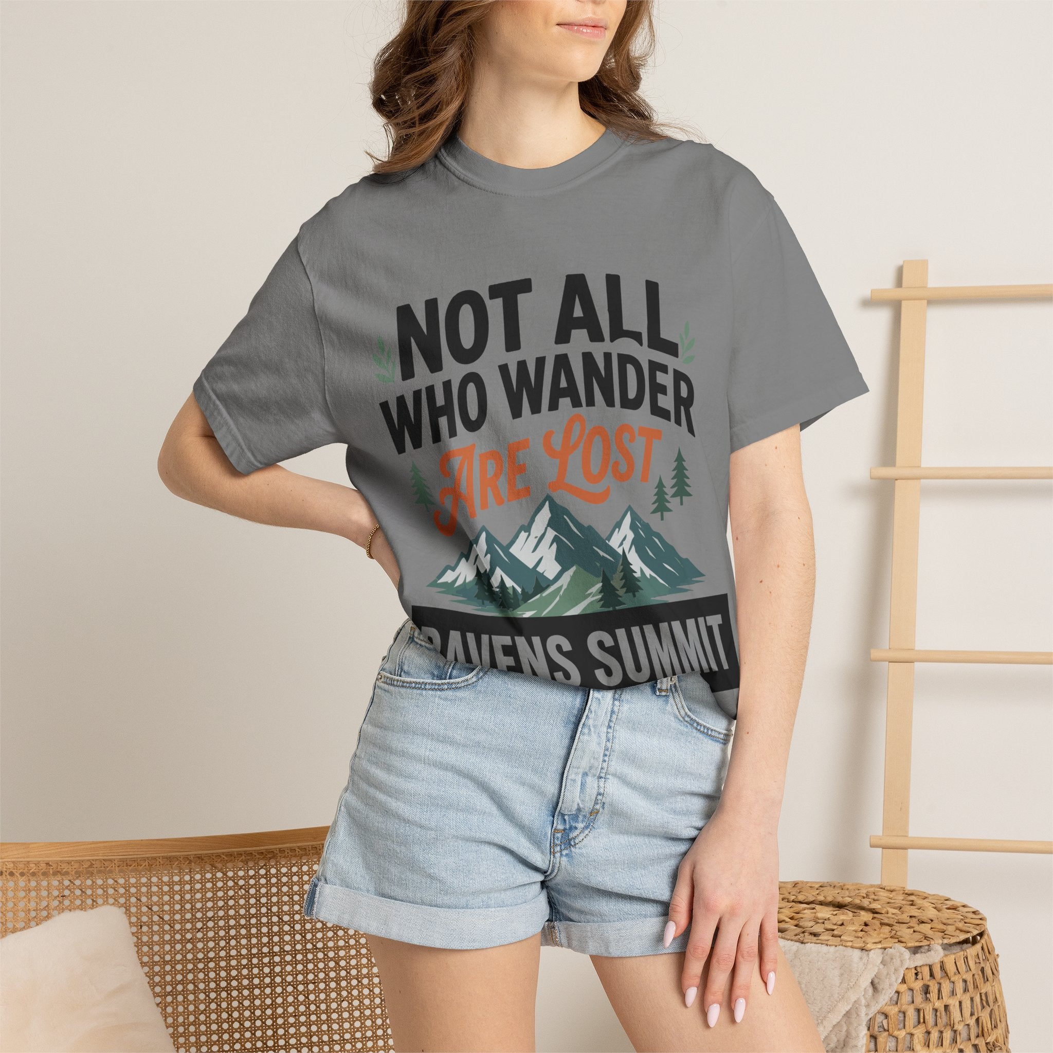 Not All Who Wander Are Lost Mountain T-Shirt — Ravens Summit Adventure Tee