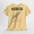 Raven Summit Tee — Minimal Mountain Raven Line Art Graphic T-Shirt
