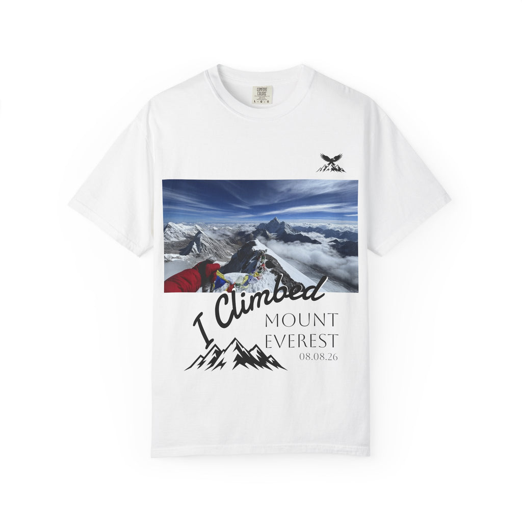 Mountain Climb Achievement Photo T-Shirt — "I Climbed Mount Everest" Adventure Tee