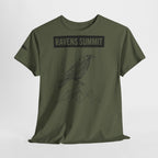 Raven Summit Tee — Minimal Mountain Raven Line Art Graphic T-Shirt